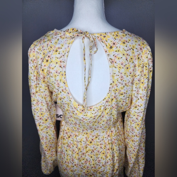 NWT SO Yellow Floral Tie Back Mini Dress. Size M - Picture 5 of 13